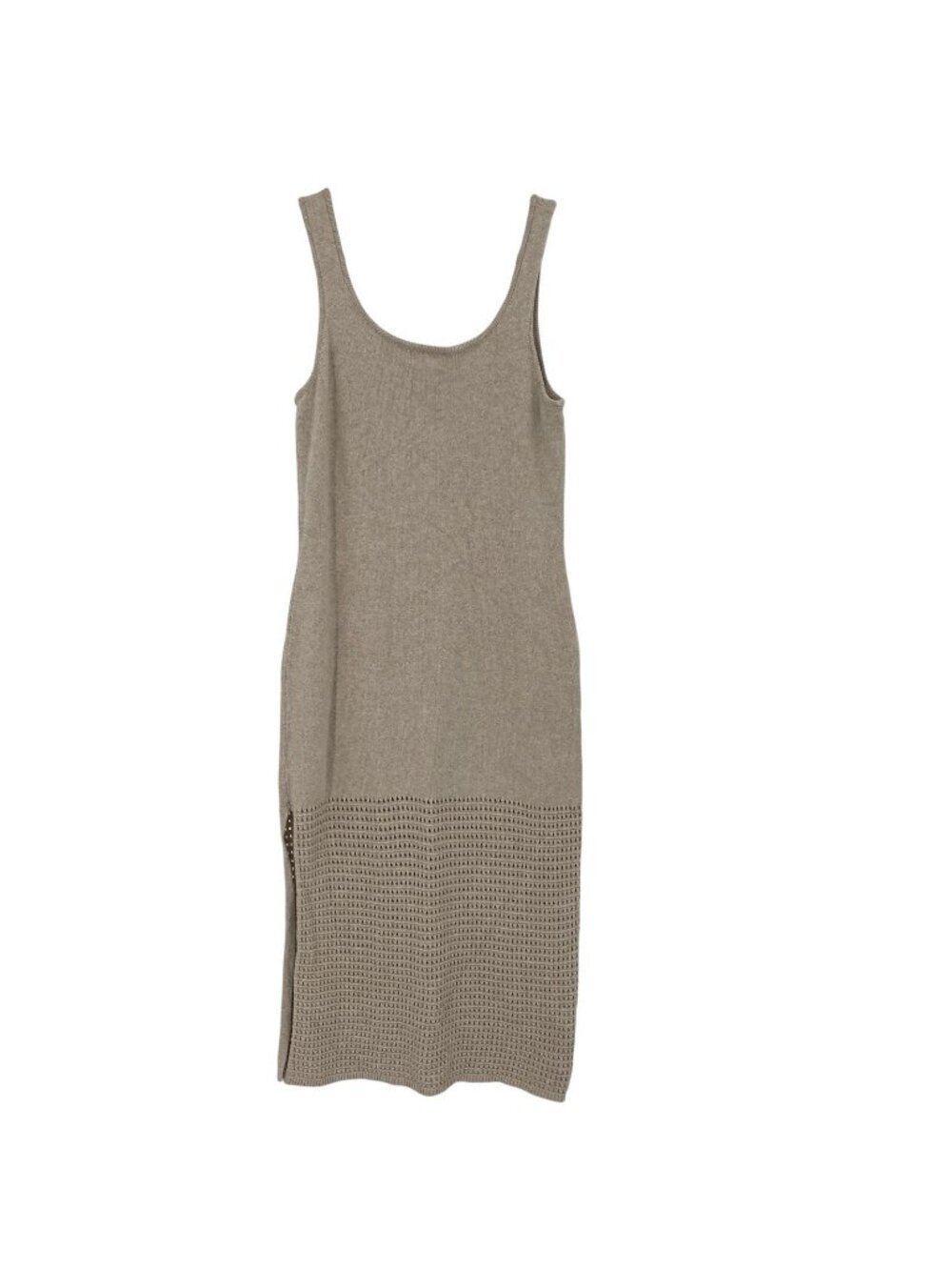 Universal Thread Womens Size L Beige Knit Sleeveless Midi Sweater Dress Crochet